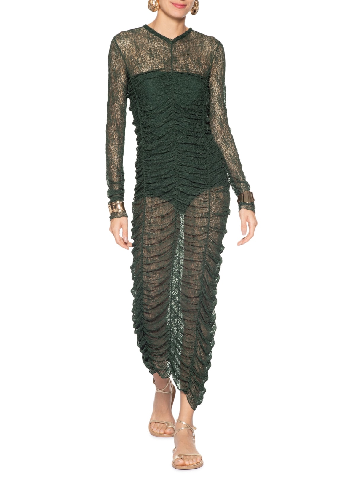 Vestido Rendinha Liquen Verde Paula Raia