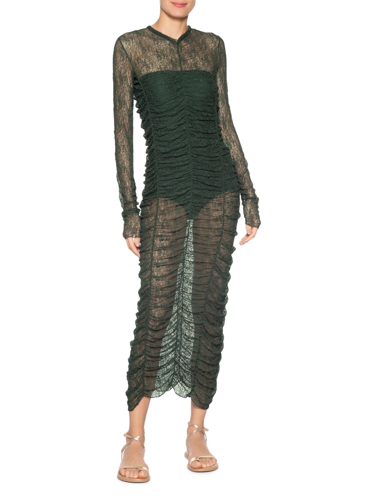 Vestido Rendinha Liquen Verde Paula Raia