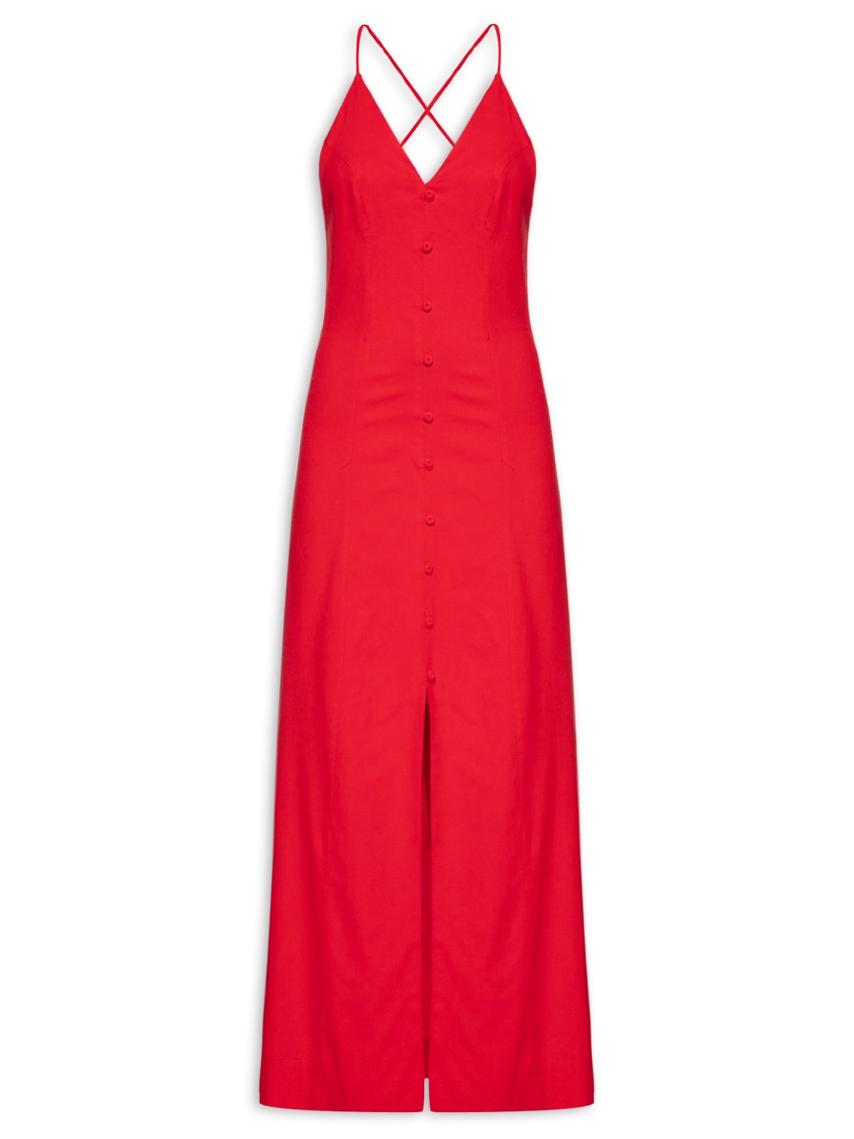 Vestido Reto Alcinhas - Vermelho