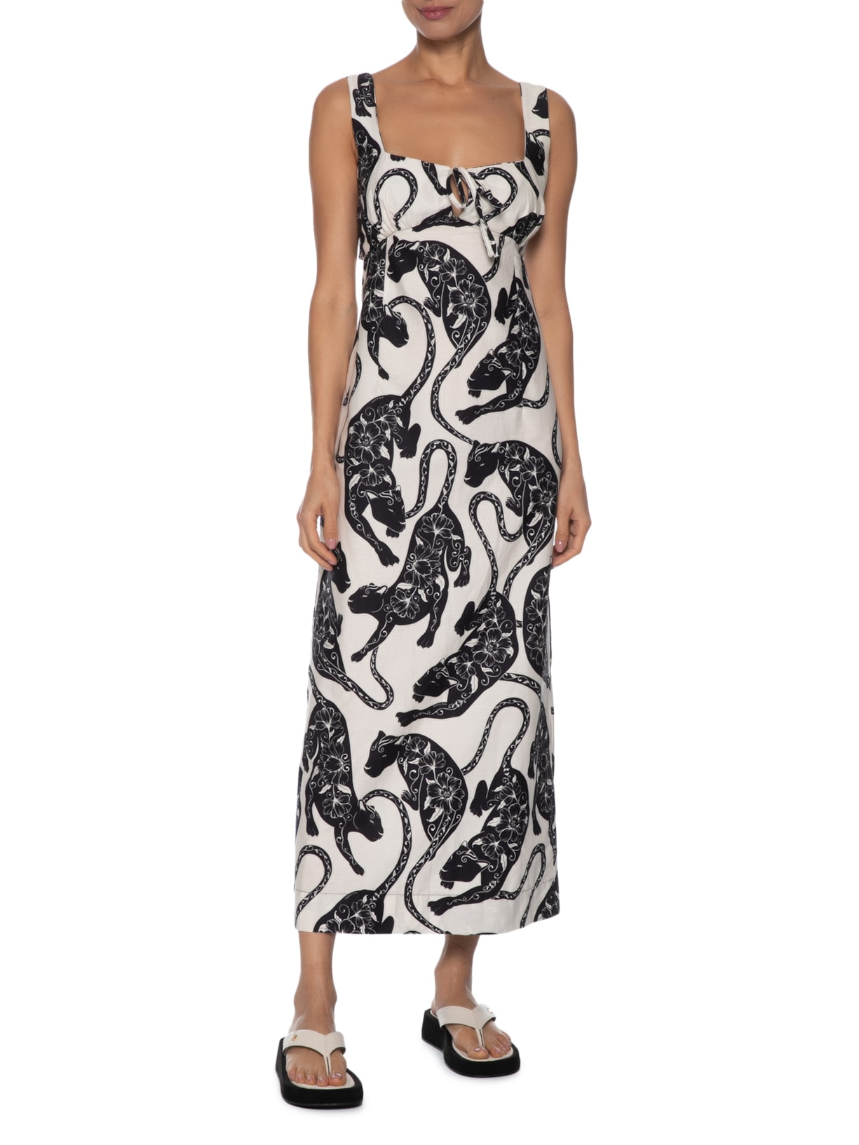 Vestido Reto Amor De Pantera Off White Farm