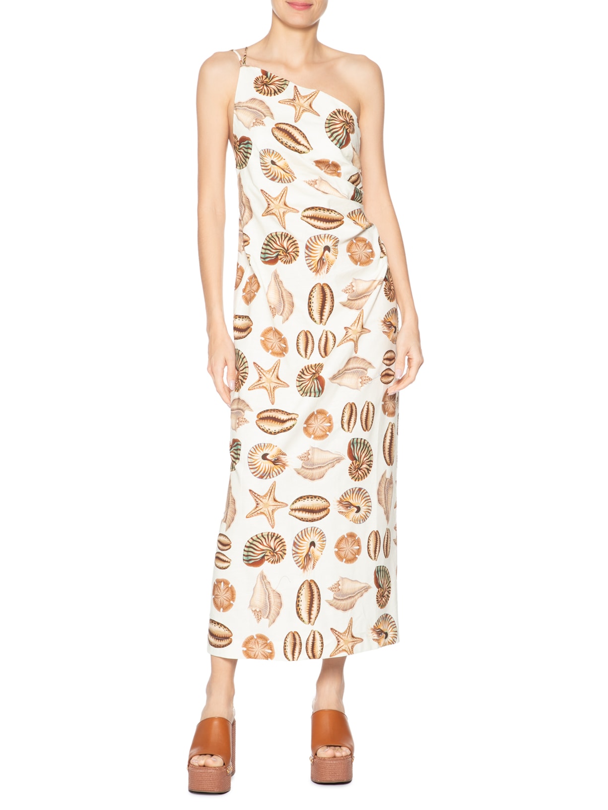 Vestido Reto Conchas Off White Farm