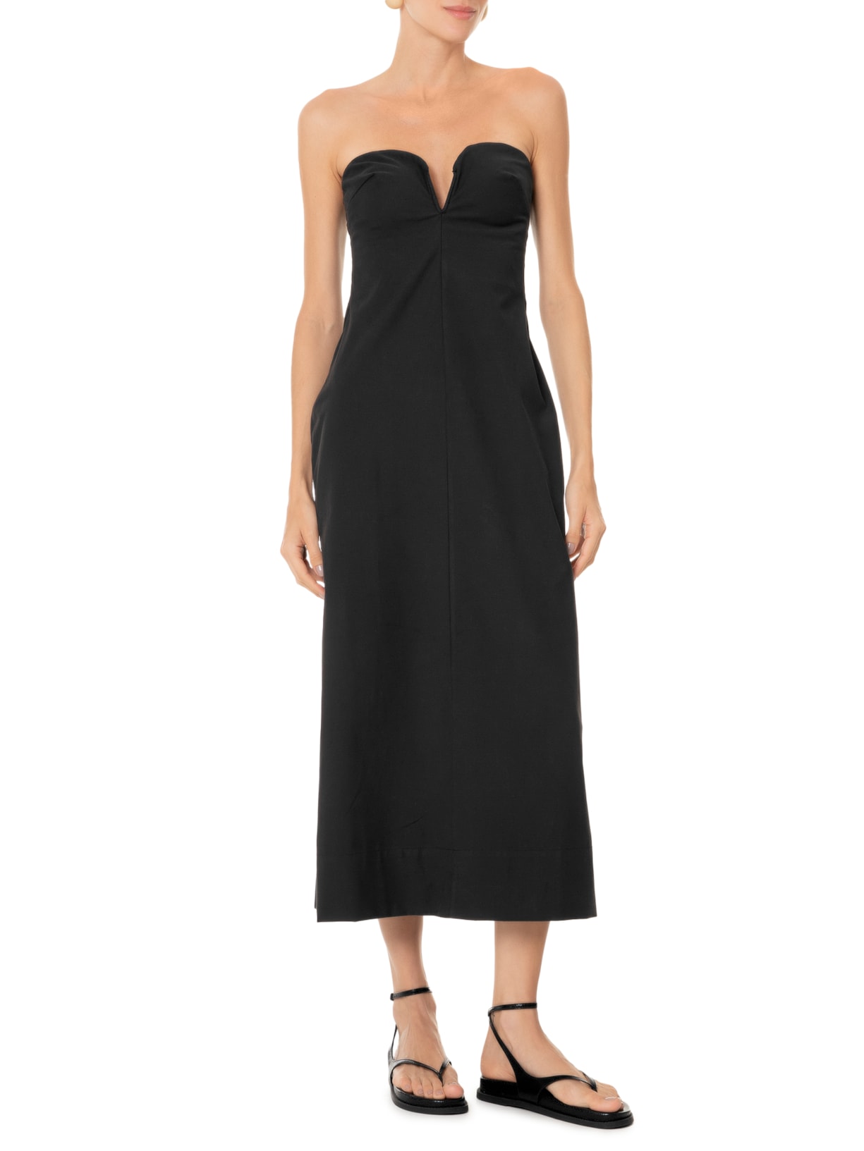 Vestido Preto Farm Vestido Com Botoes Frontais Farm Vestido Reto