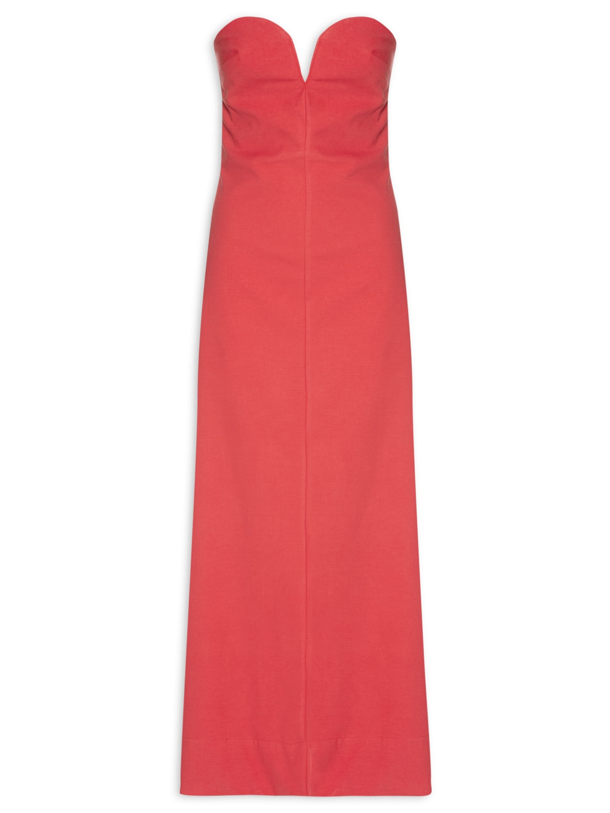 Vestido Reto Decote - Vermelho