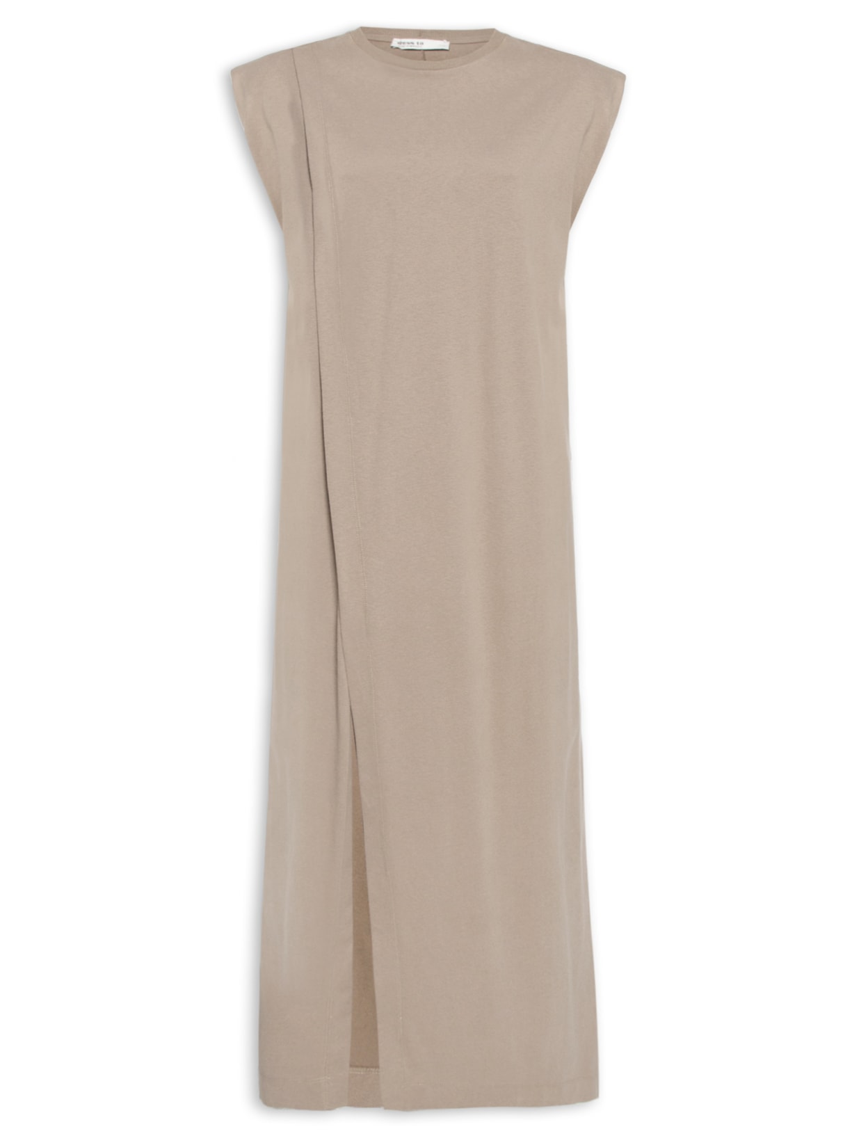 Vestido Reto Fenda - Cinza