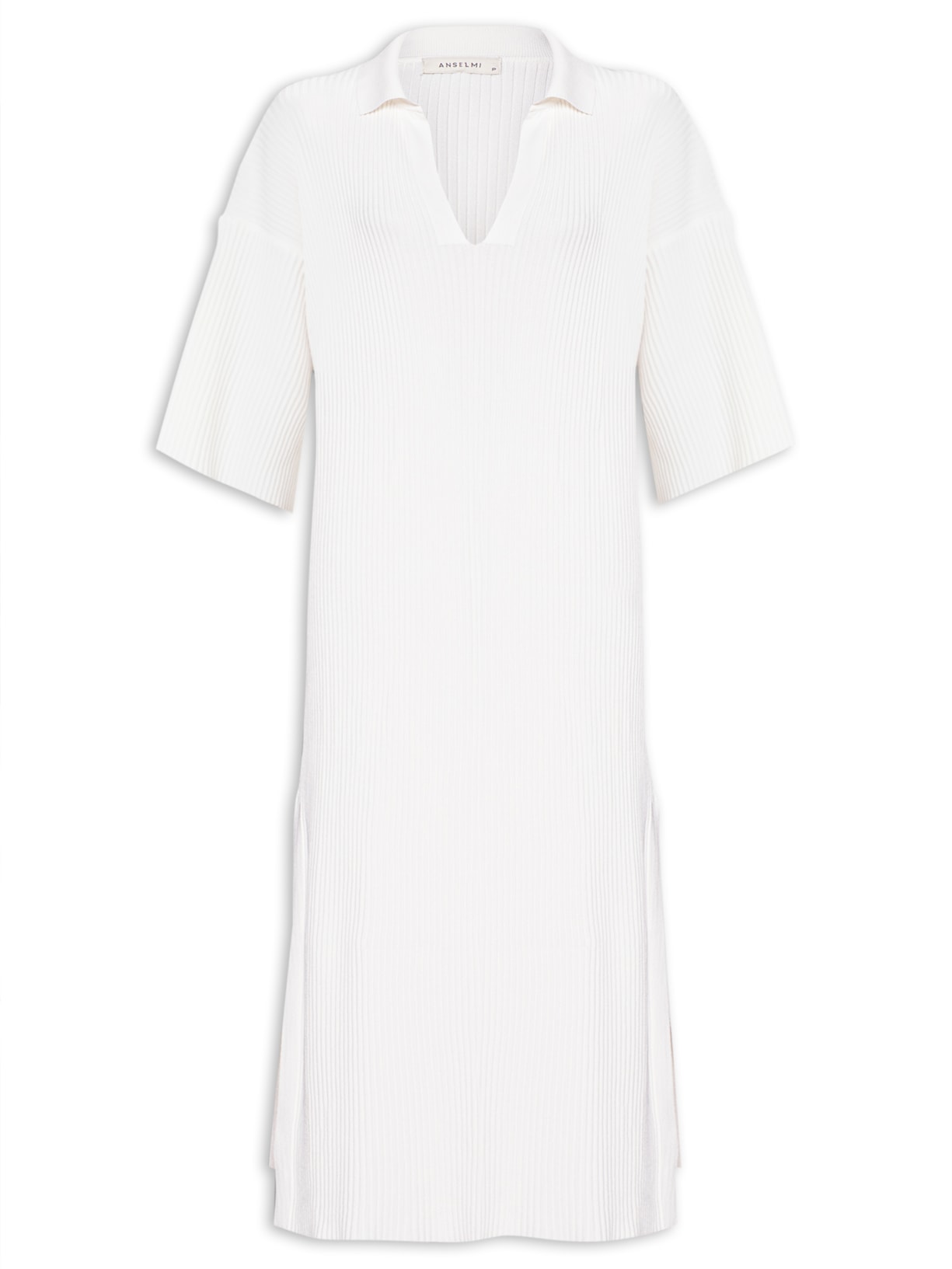 Vestido Reto Gola Polo - Off White