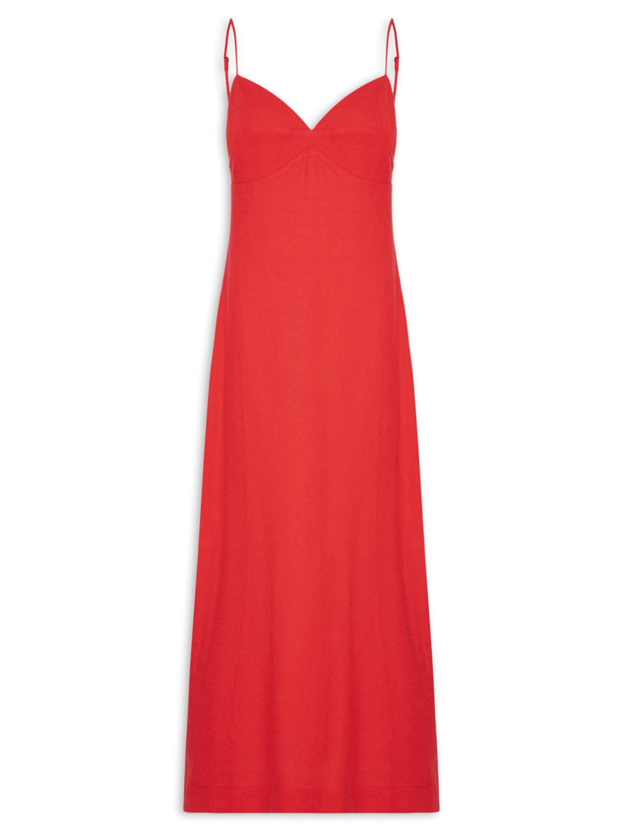 Vestido Reto Midi Vermelho Farm