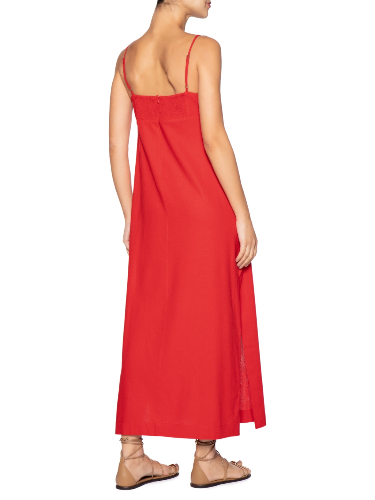 Vestido Reto Midi Vermelho Farm