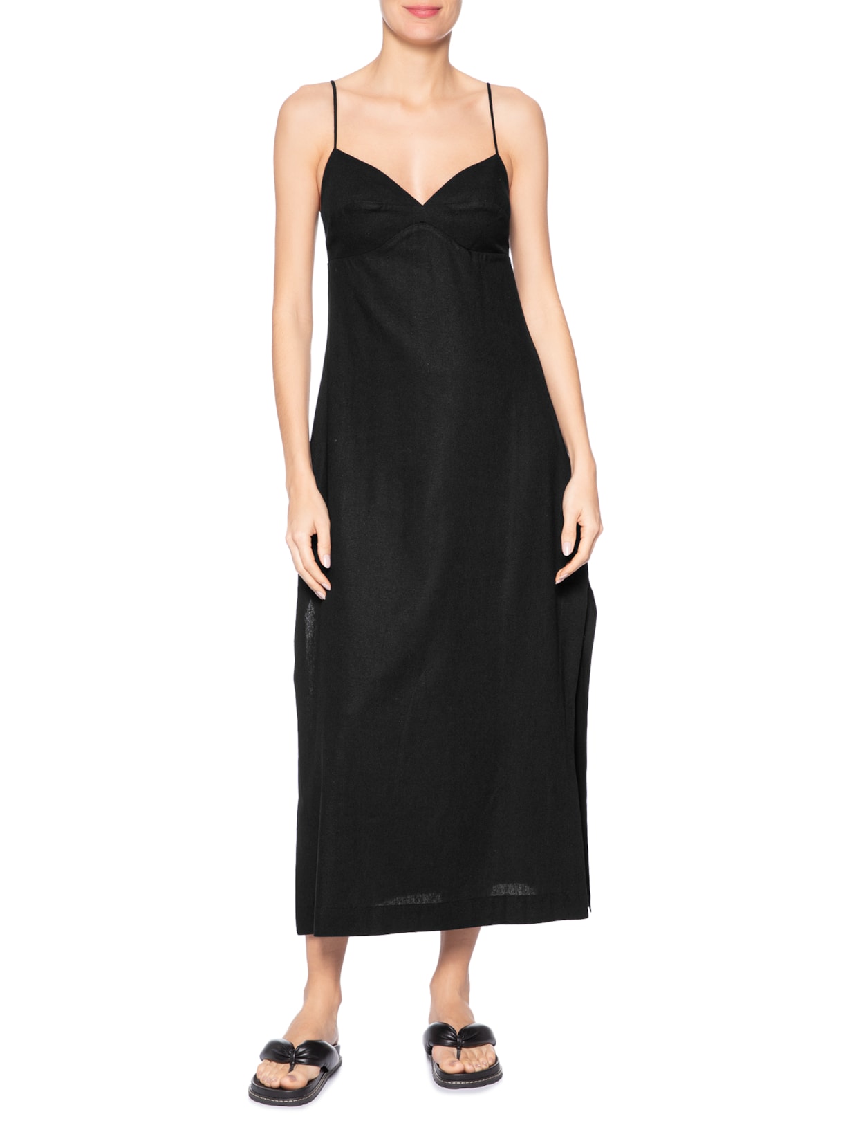 Vestido Reto Midi – Preto Farm