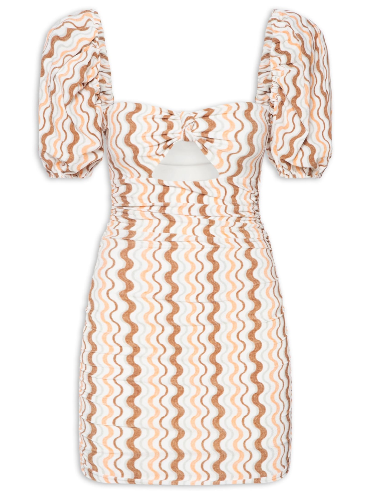 Vestido Retrô Com Mangas Bufantes - Off White