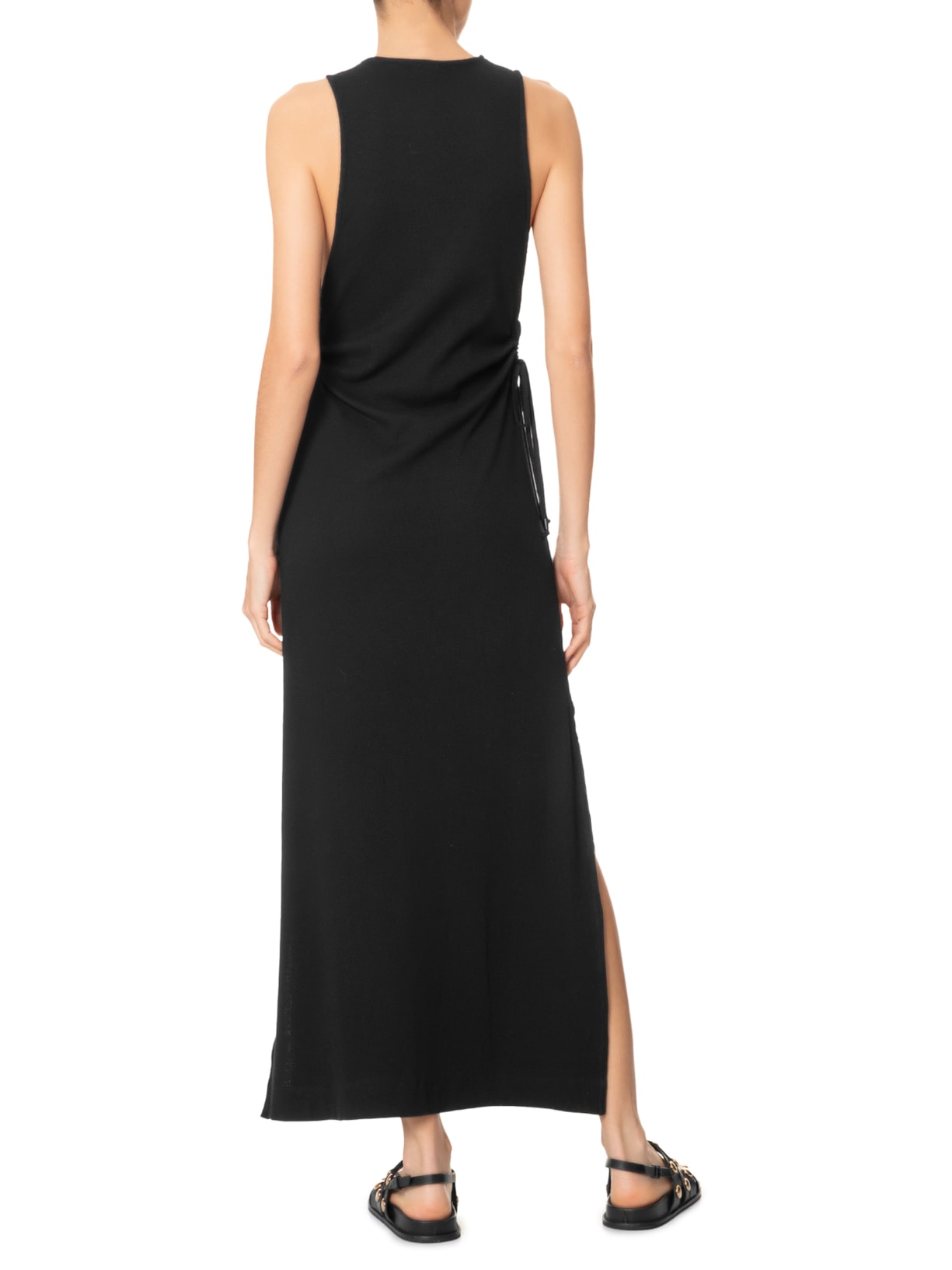 Vestido Rib Cavado Preto Farm