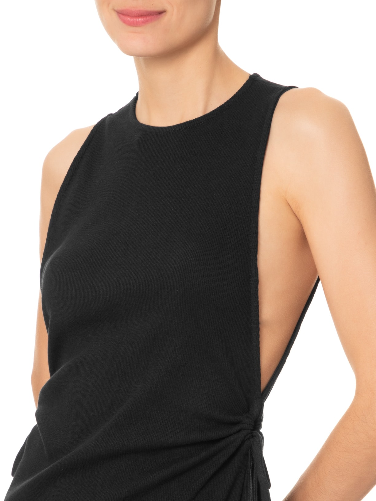 Vestido Rib Cavado Preto Farm