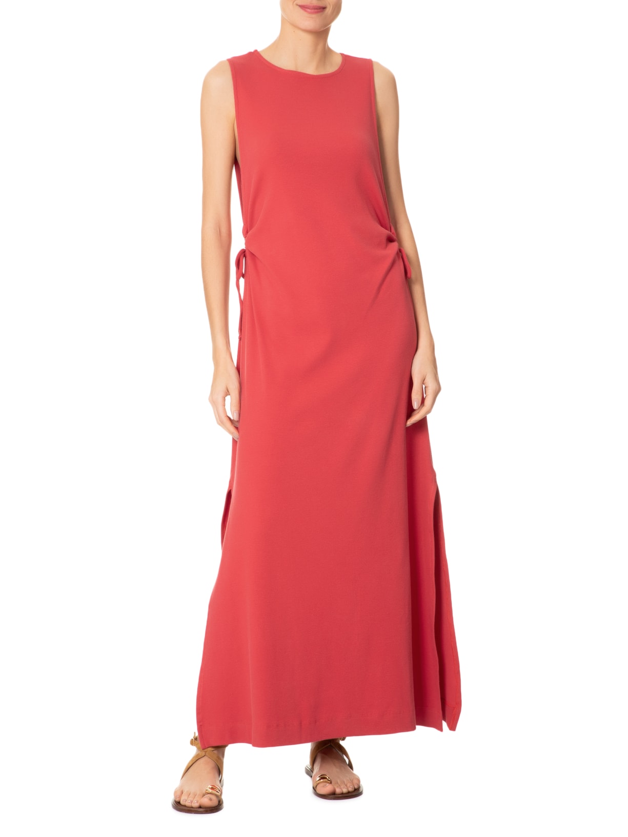 Vestido Rib Cavado Vermelho Farm