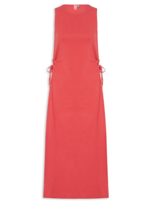 Vestido Rib Cavado - Vermelho