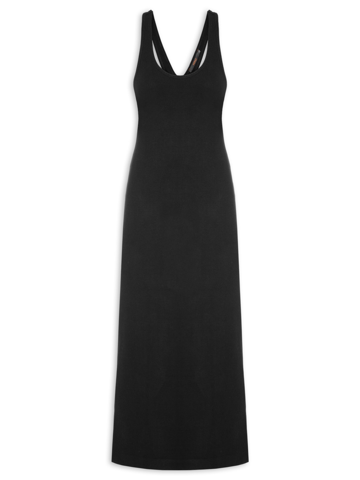 Vestido Rib Decote Nadador - Preto