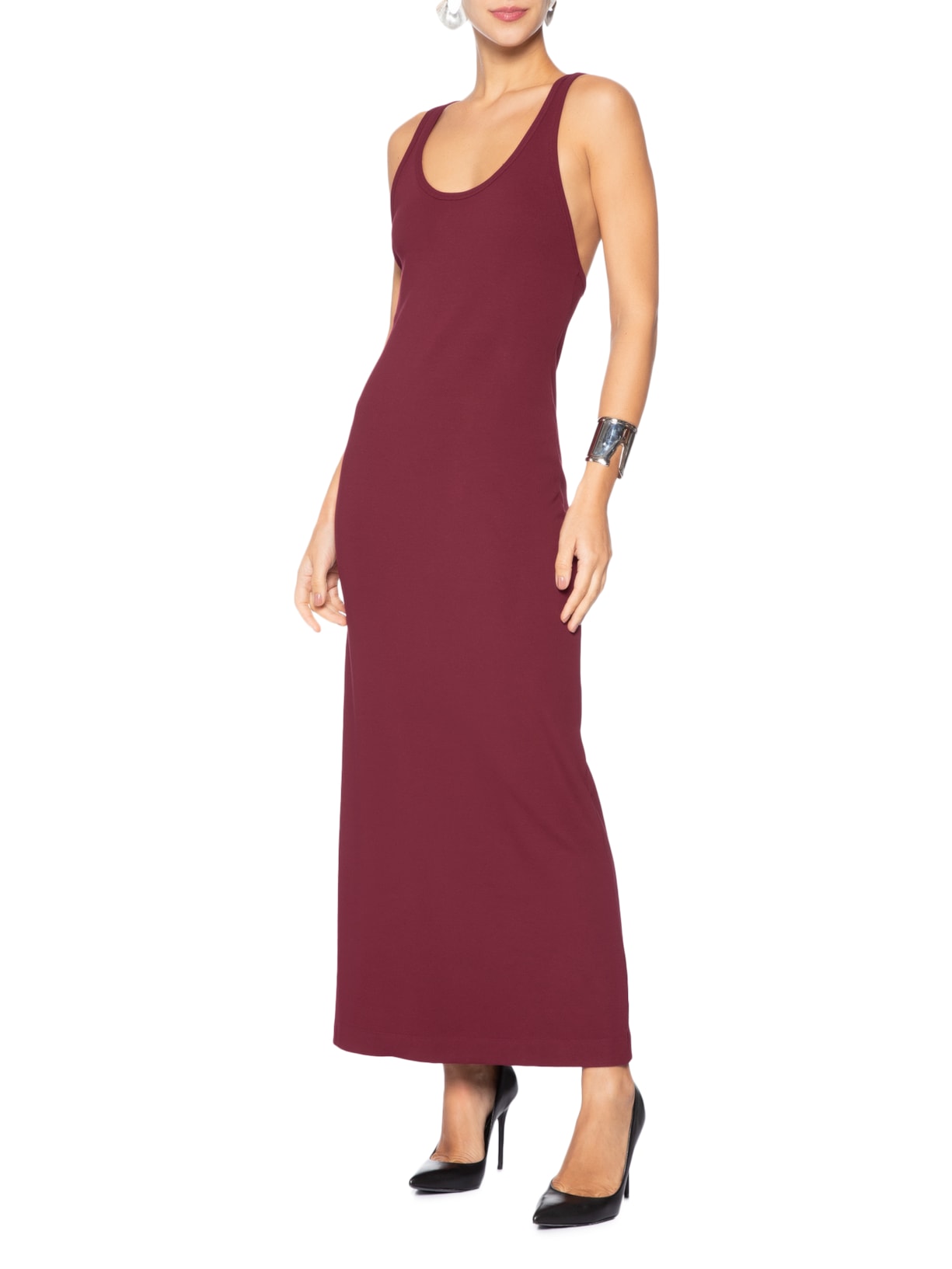 Vestido Rib Decote Vermelho Animale