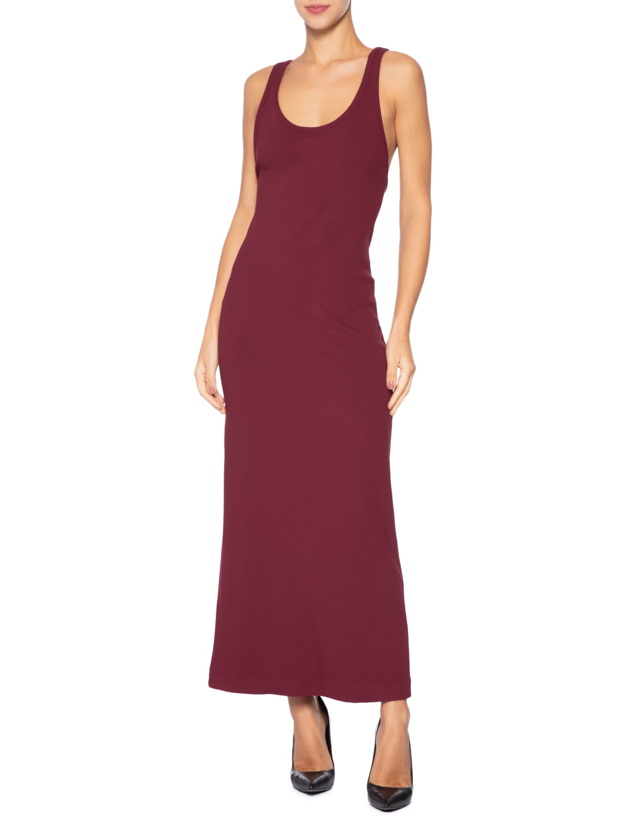 Vestido Rib Decote Vermelho Animale
