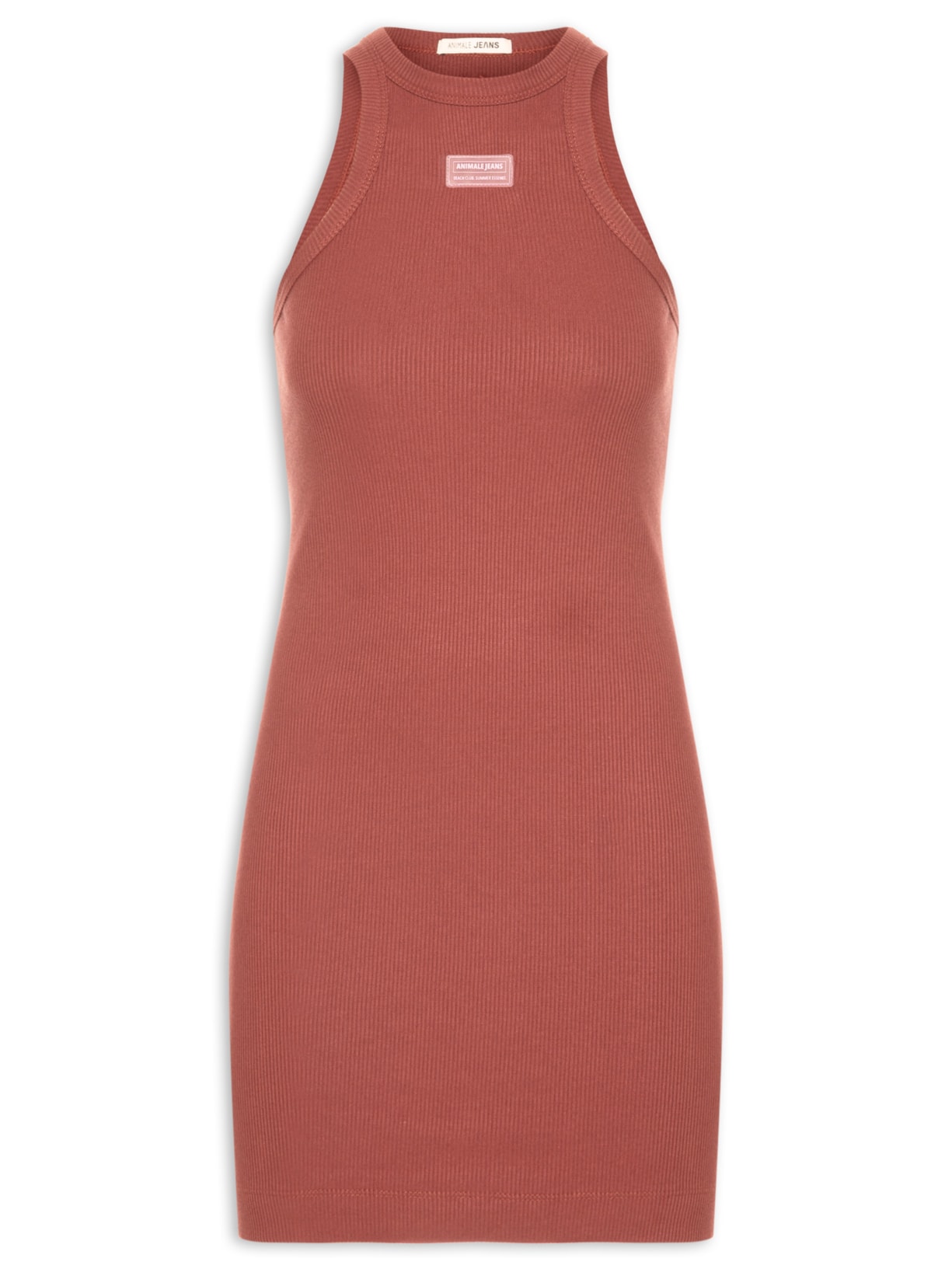 Vestido Rib Patch Beach Club Summer - Vinho