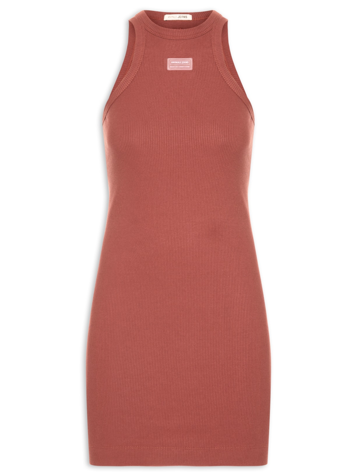 Vestido Rib Patch Beach Club Summer - Vinho
