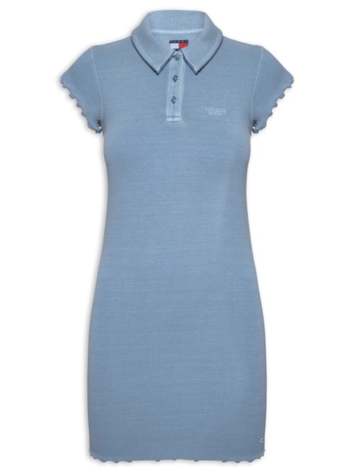 Vestido Rib Polo - Azul
