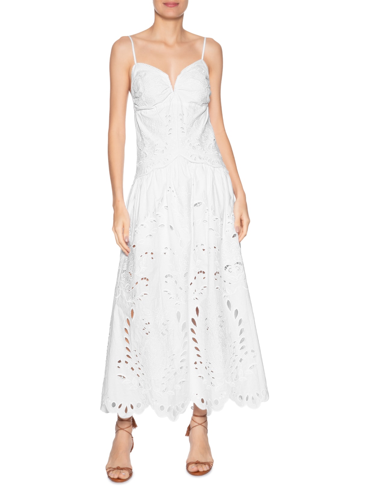 Vestido Richelieu Camafeu Branco Farm