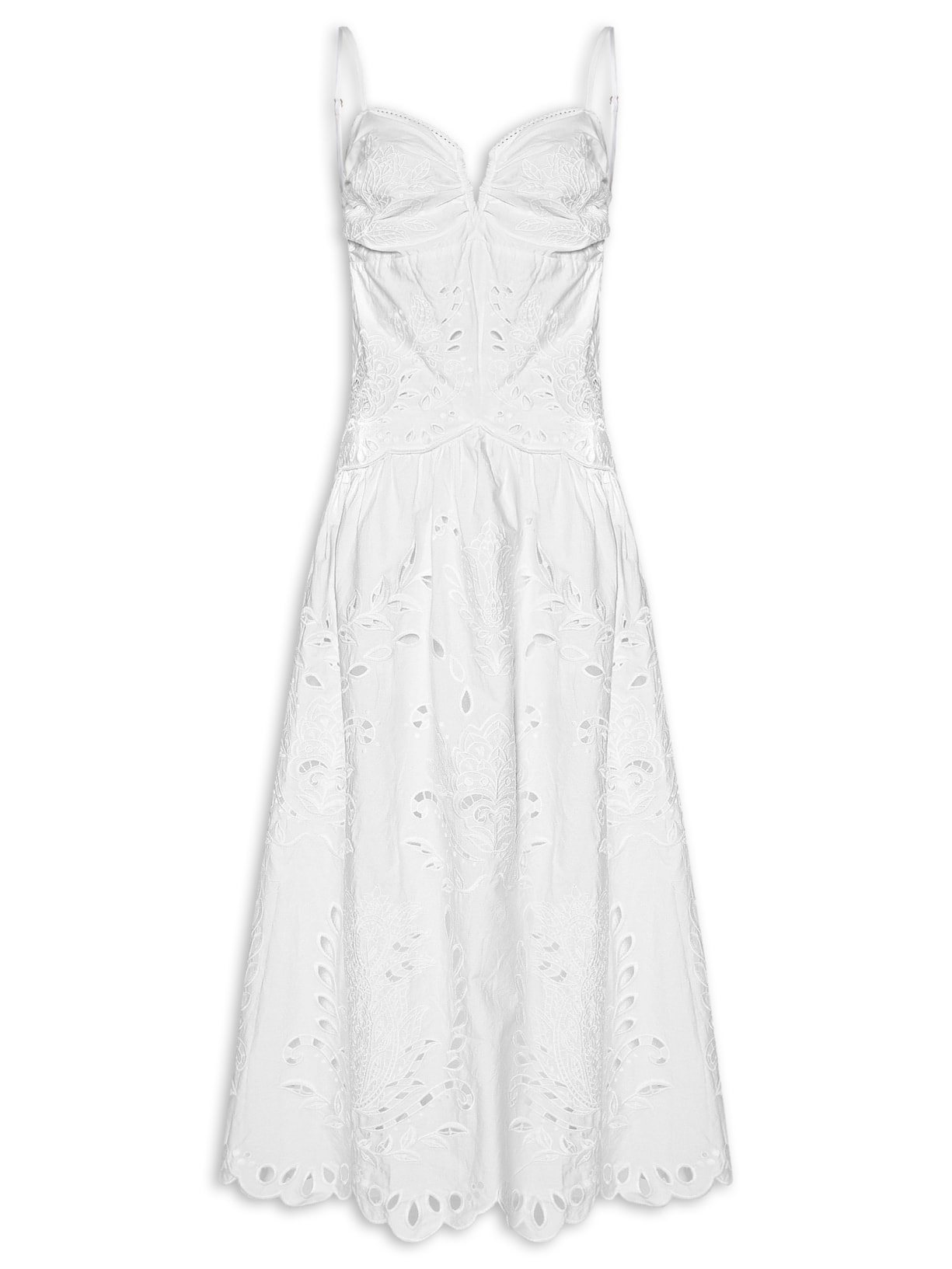 Vestido Richelieu Camafeu Branco Farm