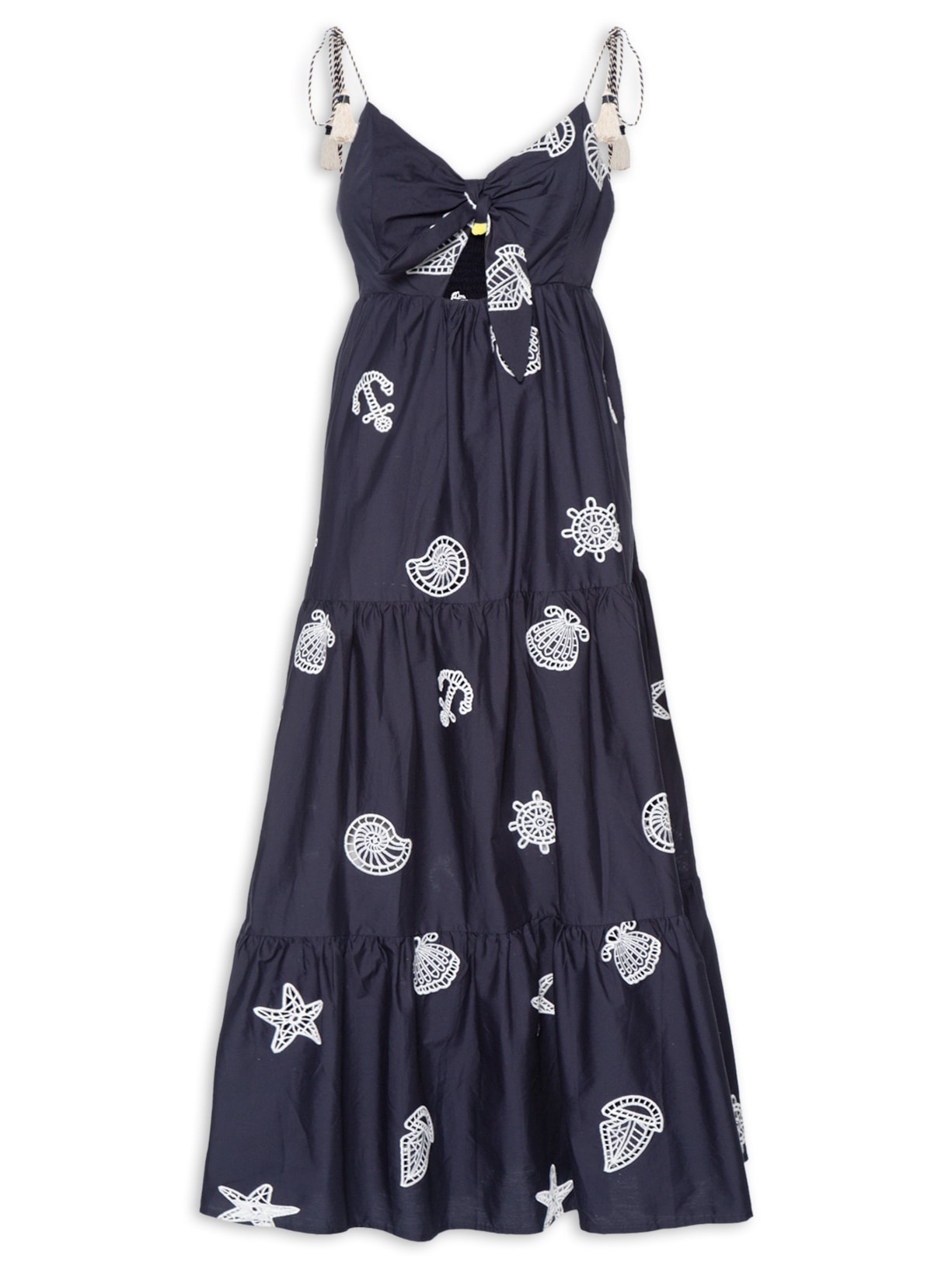 Vestido Richelieu Colagem Azul Farm
