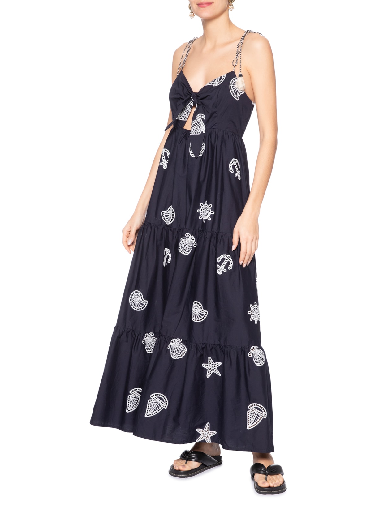 Vestido Richelieu Colagem Azul Farm
