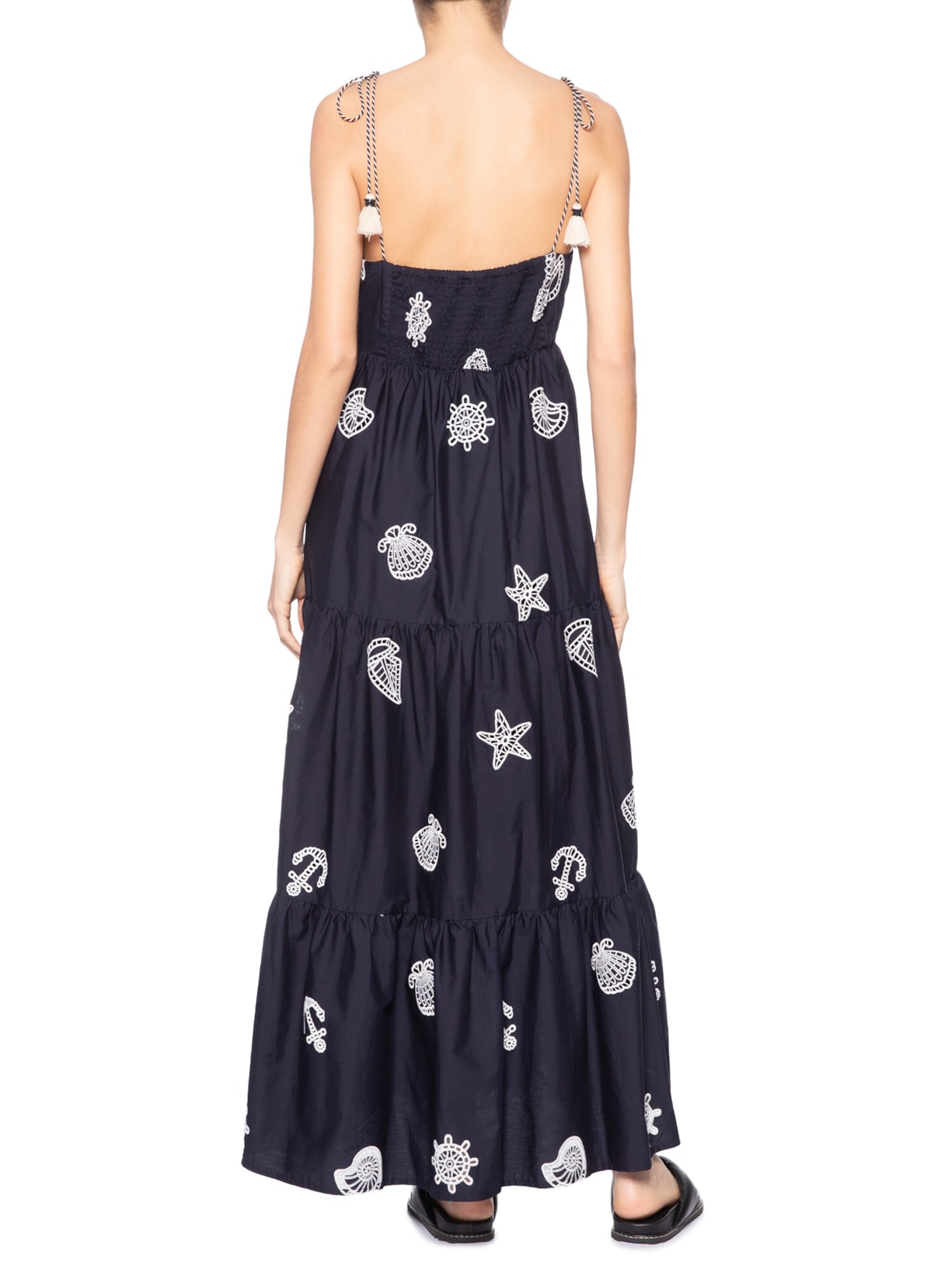 Vestido Richelieu Colagem Azul Farm