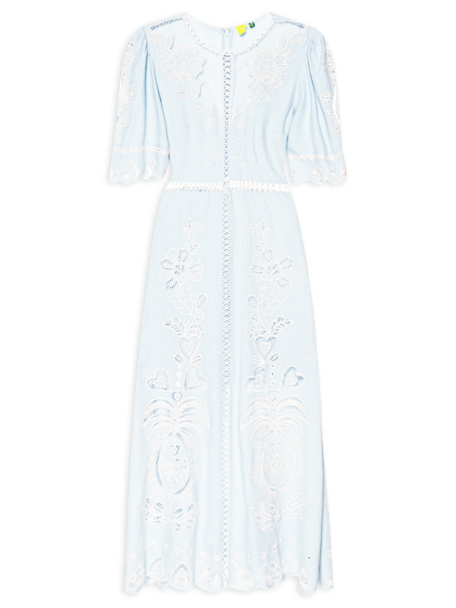 Vestido Richelieu Sabor De Sol - Farm - Azul
