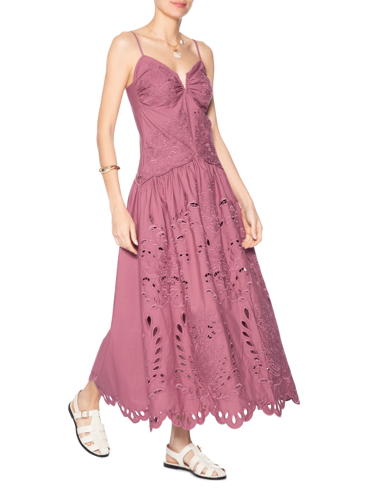 Vestido Richilieu Camafeu Roxo Farm