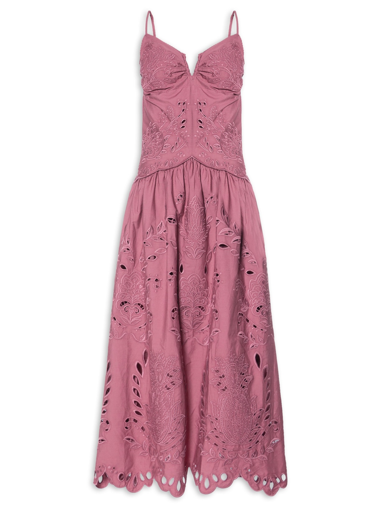 Vestido Richilieu Camafeu Roxo Farm