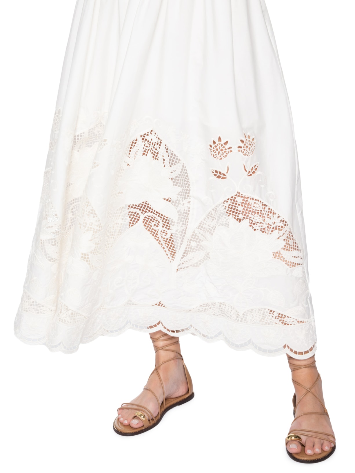 Vestido Richlieu Floral Branco Farm