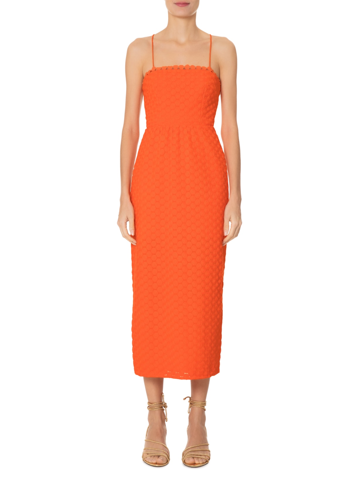 Vestido Roseta Vibrante Laranja Animale