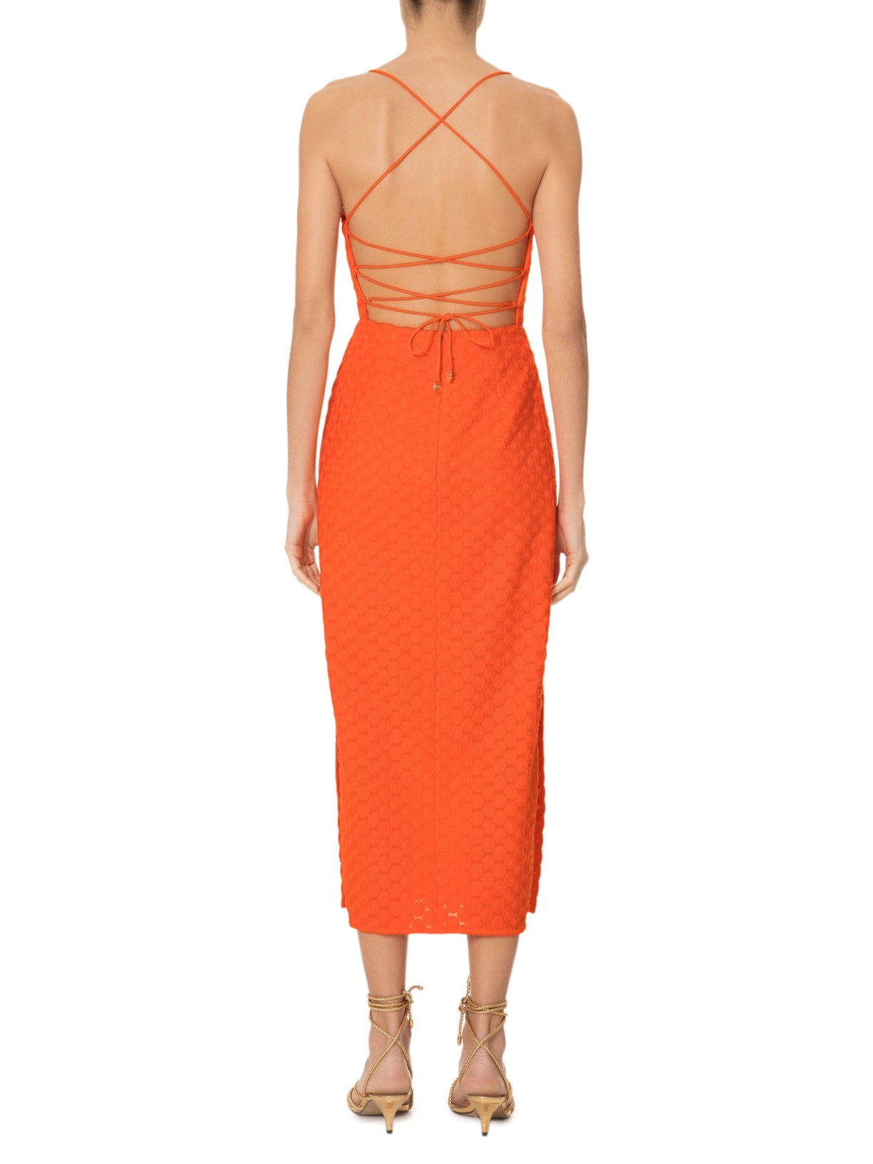 Vestido Roseta Vibrante Laranja Animale