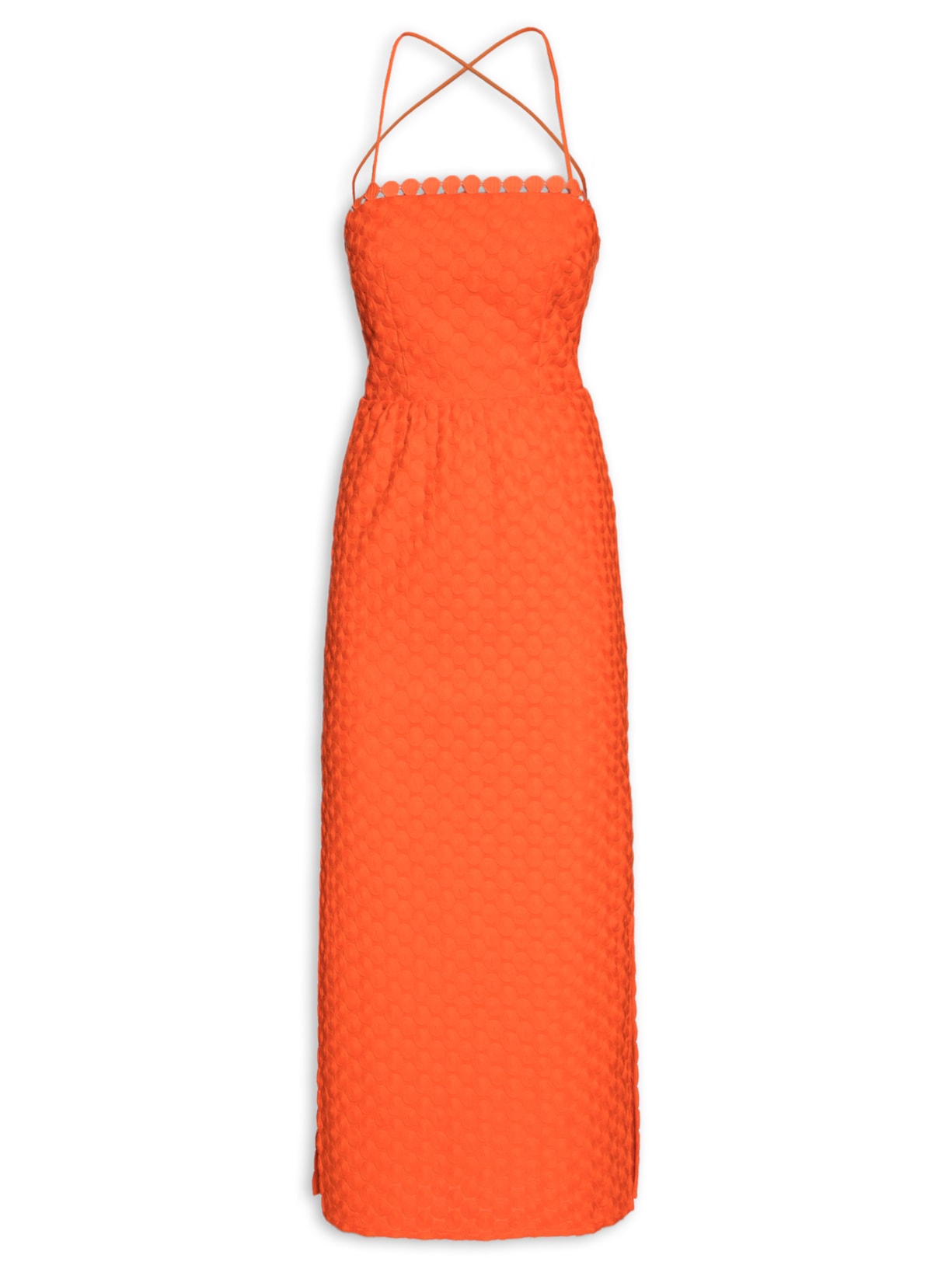 Vestido Roseta Vibrante - Laranja