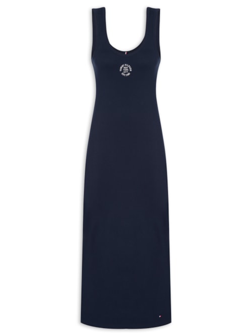 Vestido Roundall Rib Slim Tank Dress - Azul