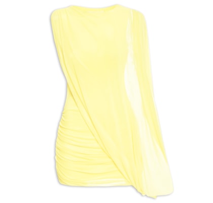 Vestido Ruffed Cover - Amarelo