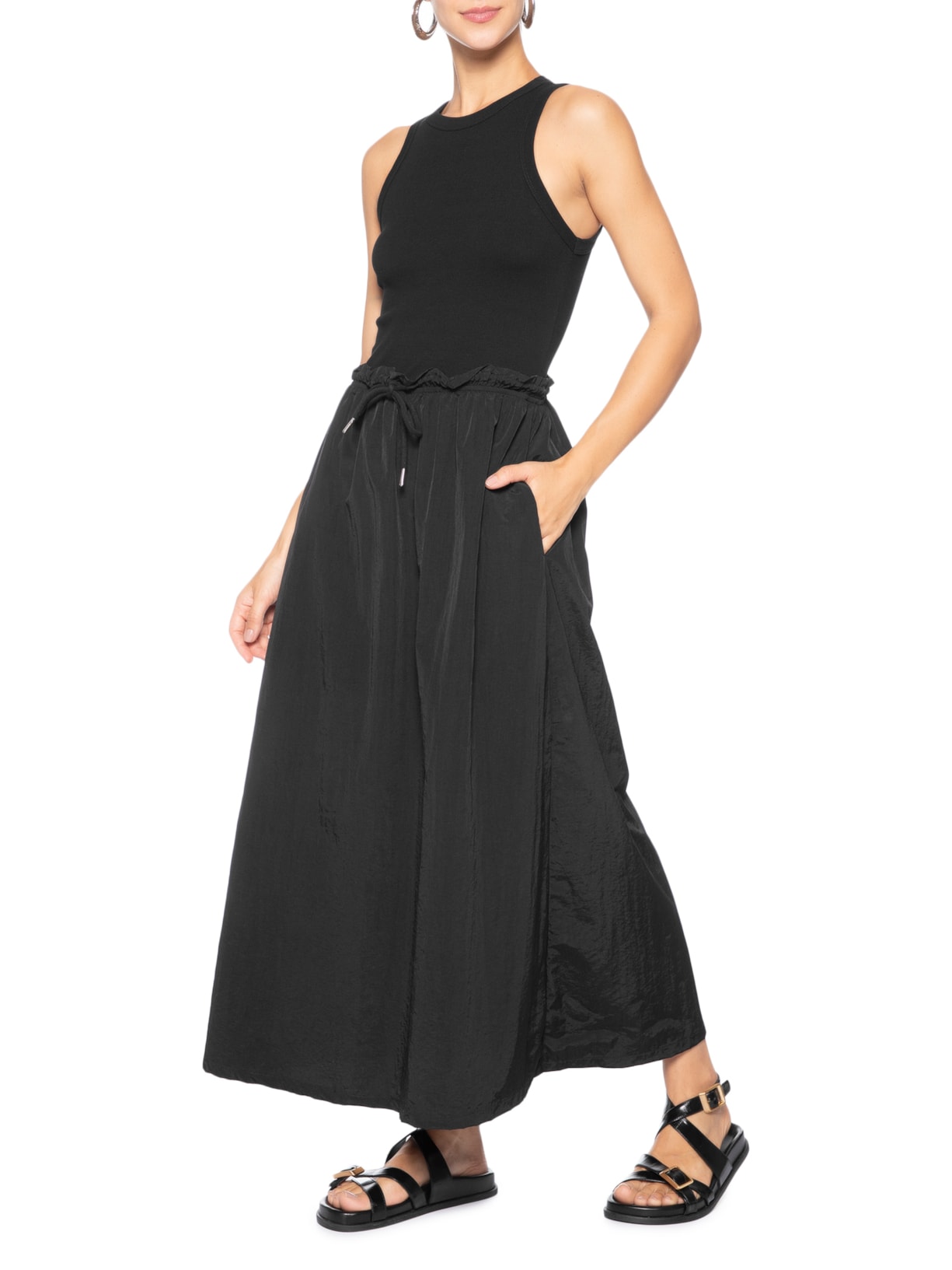 Vestido Saia Nylon Preto Calvin Klein Jeans