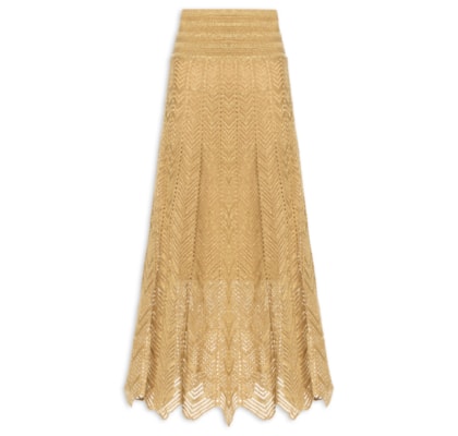 Vestido Saia Tricot Lurex - Dourado