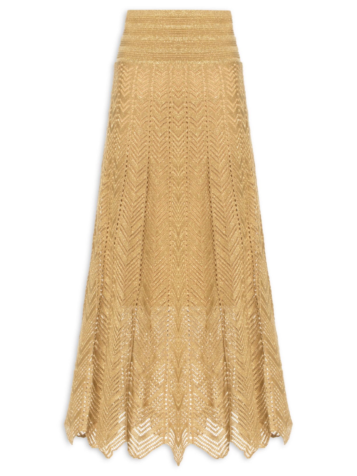 Vestido Saia Tricot Lurex - Dourado