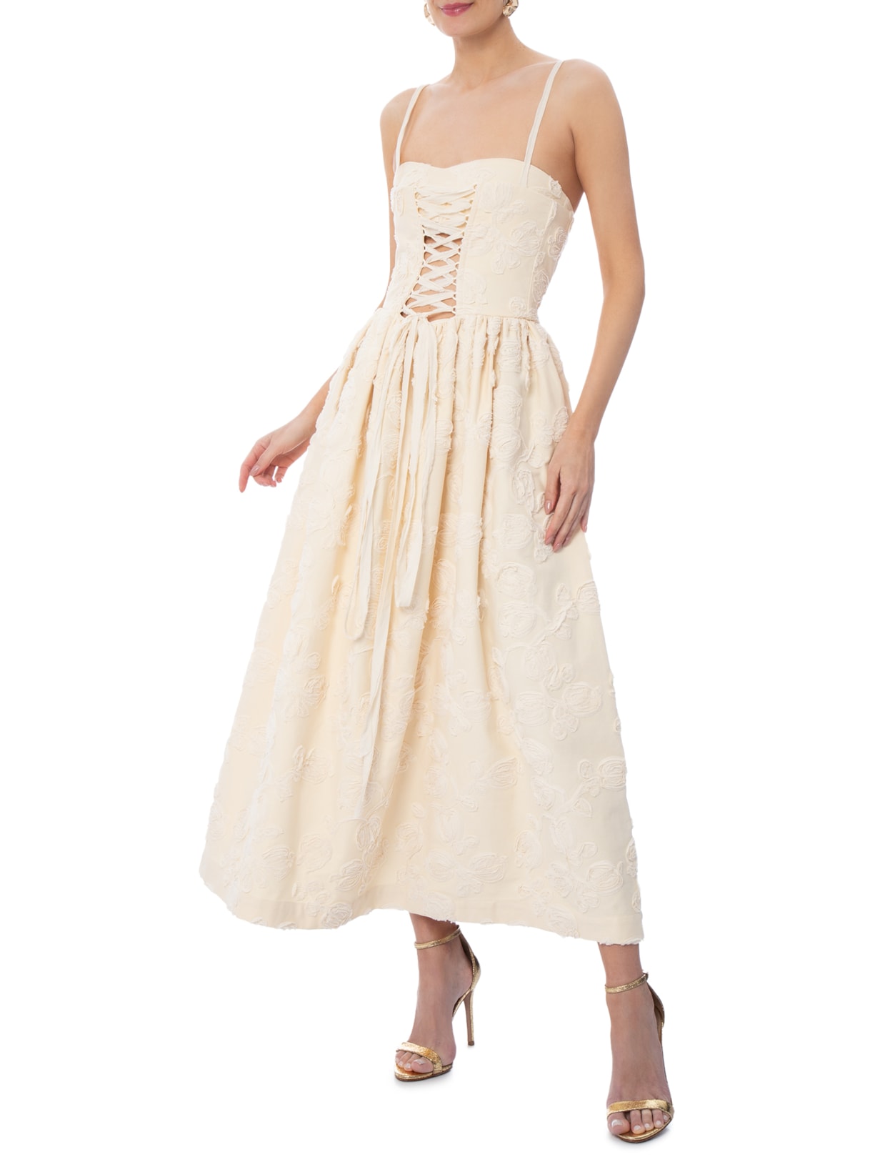 Vestido Sarja Caminho Off White Paula Raia