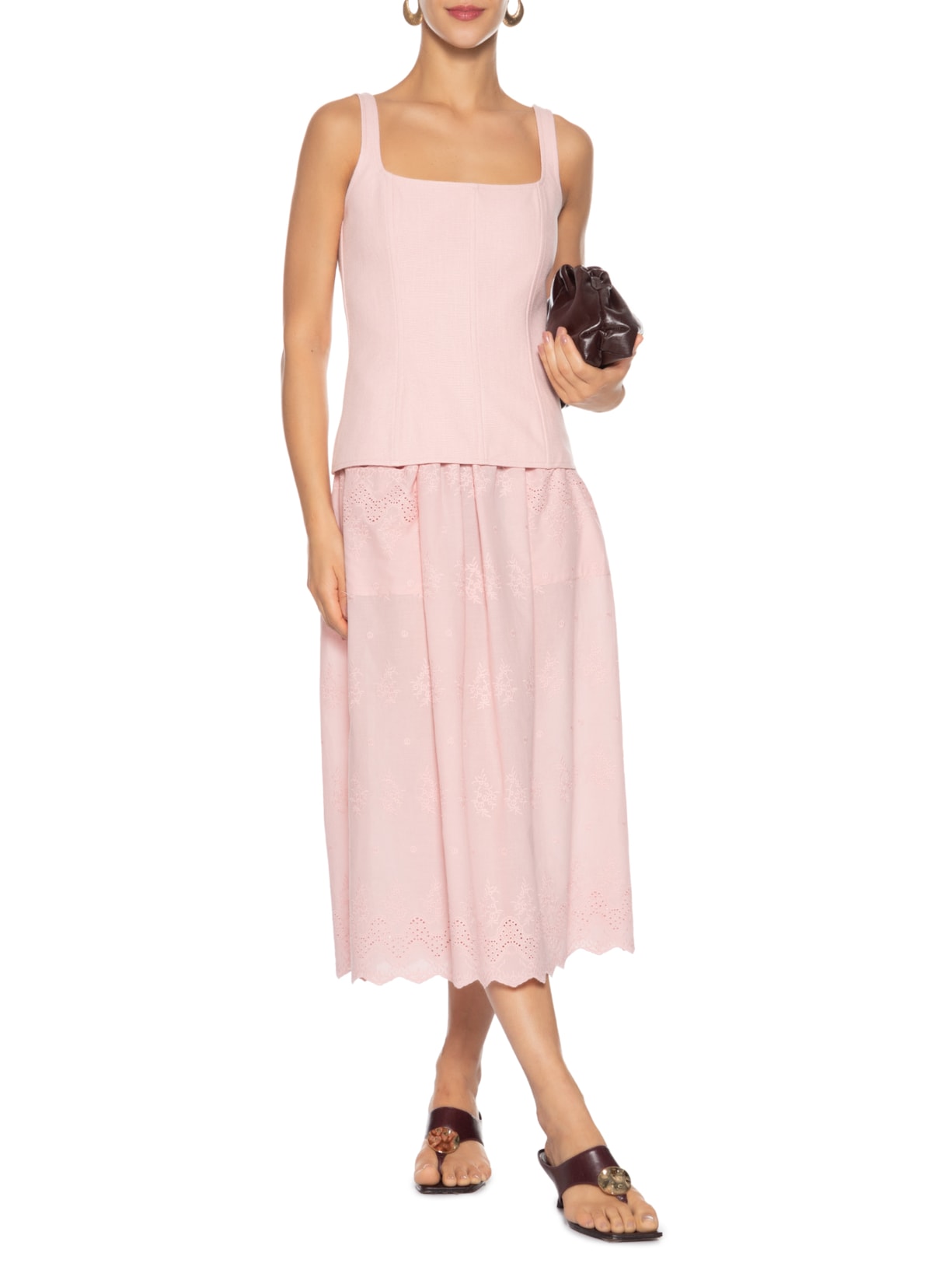 Vestido Sarja Kamuri Rosa Paula Raia