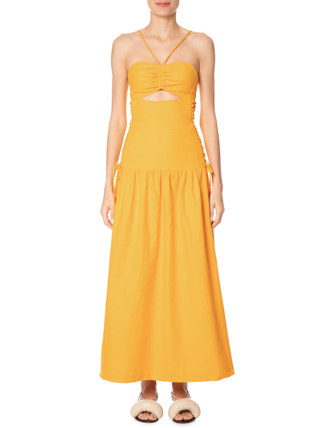 Vestido Sarja Kumari Amarelo Paula Raia