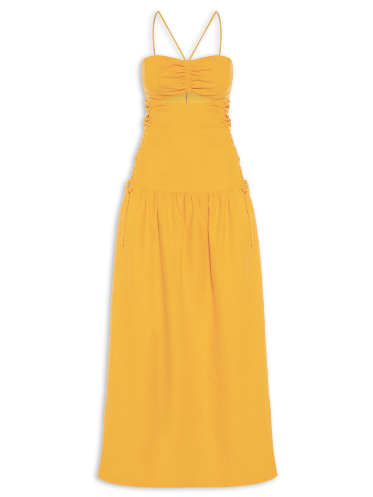 Vestido Sarja Kumari Amarelo Paula Raia