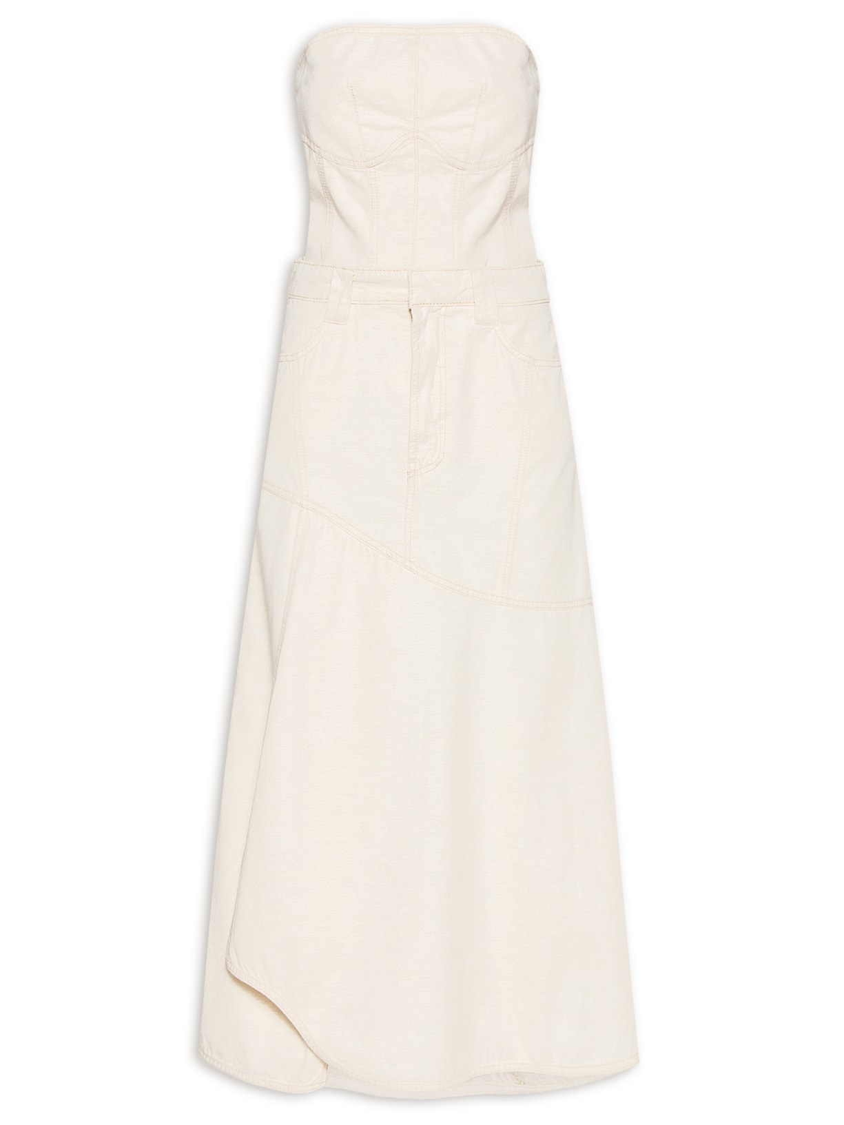 Vestido Sarja Linho - Off White