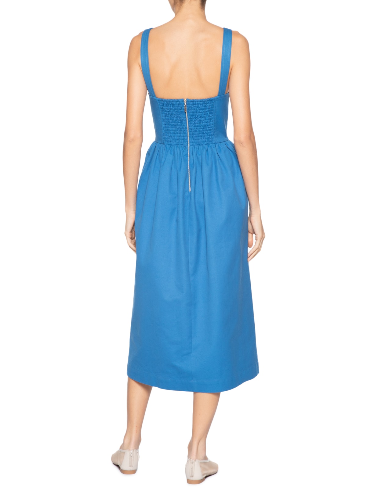 Vestido Sarja Piquet Azul Paula Raia