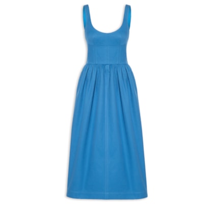 Vestido Sarja Piquet - Azul