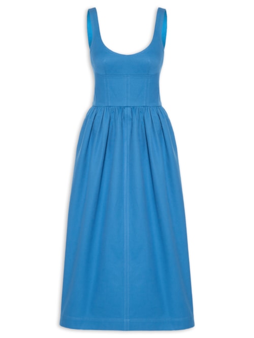 Vestido Sarja Piquet - Azul