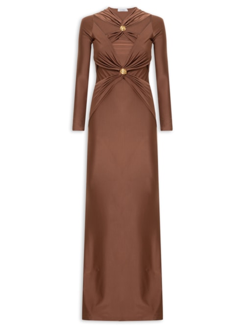 Vestido Selene Microfibra - Marrom