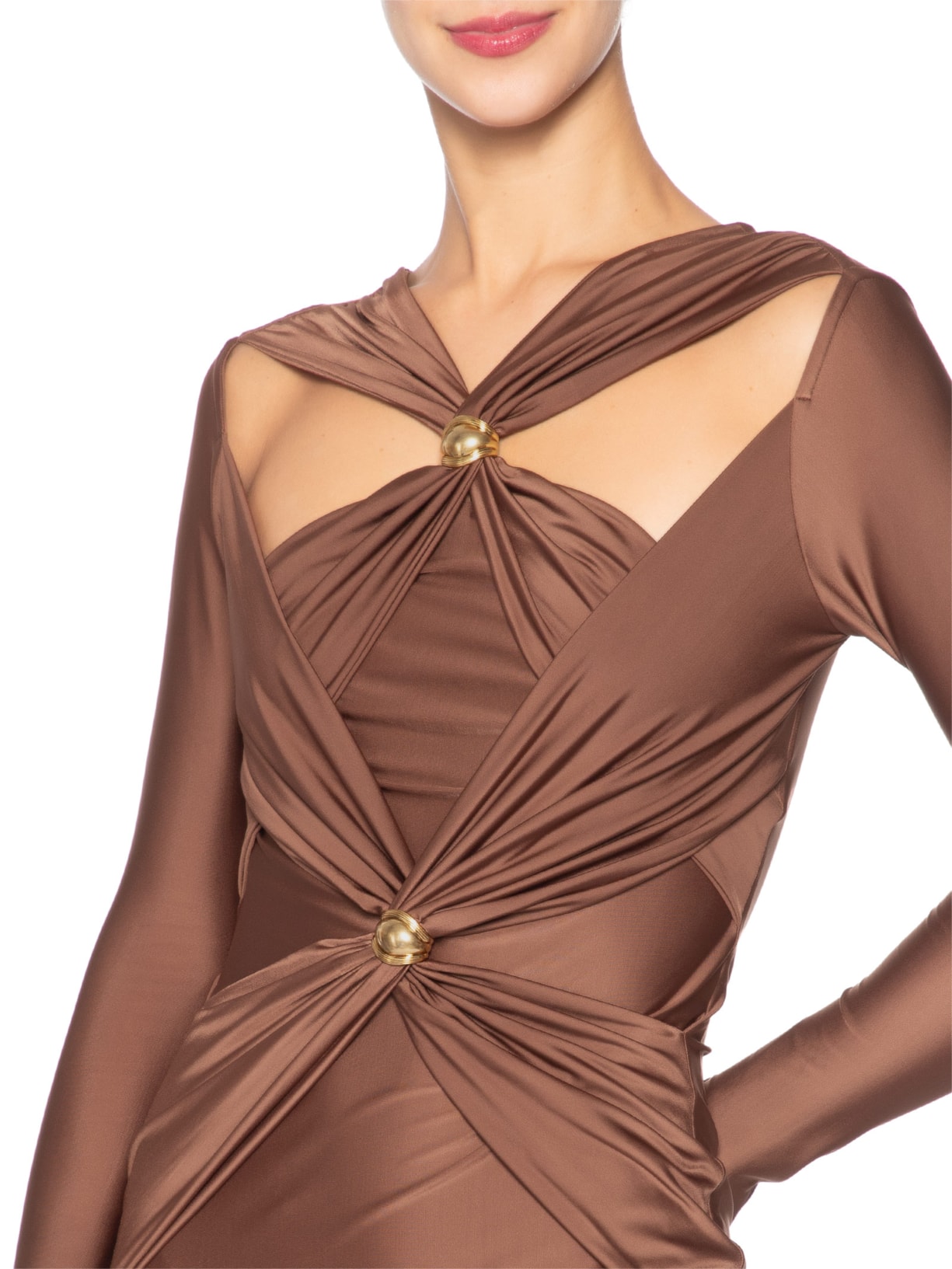 Vestido Selene Microfibra Marrom La Sirène